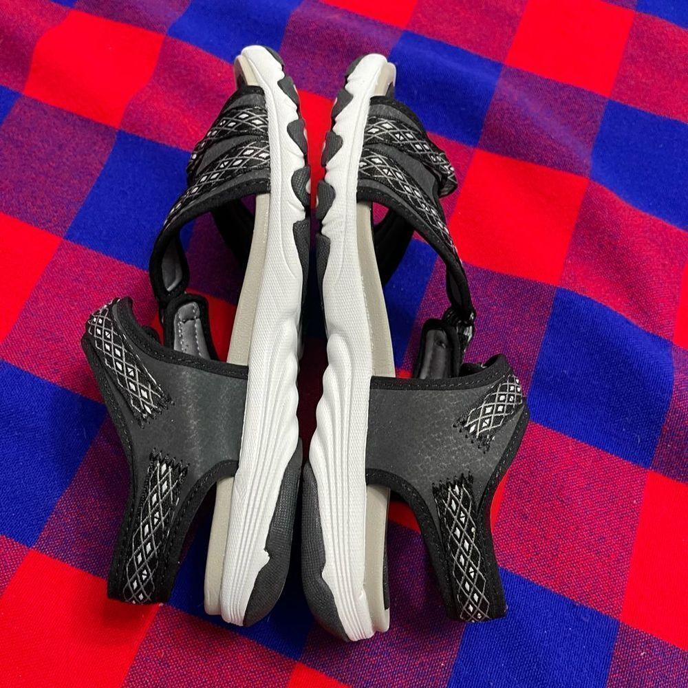 Womens Ryka Ginger Comfort Hiking Sandals Black/White Adjustable Straps Sz 6.5 W - Picture 5 of 10
